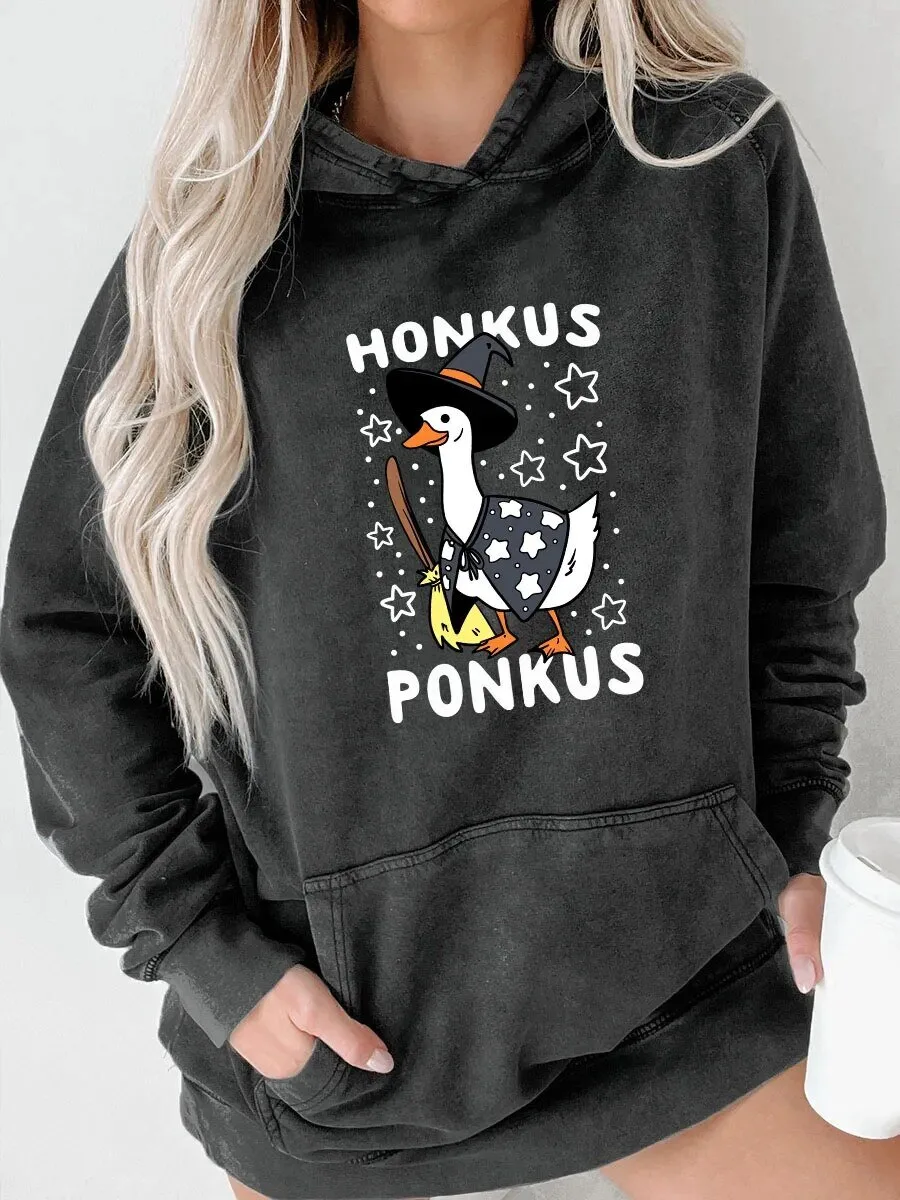 Honkus Ponkus Goose Witch Halloween Pullover Hoodie