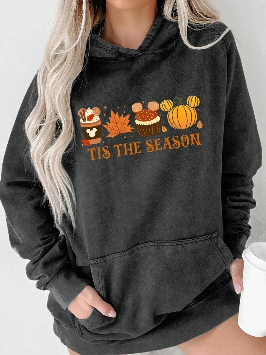Tis The Season Autumn Fall Mickey Mouse Pumpkin Hoodie