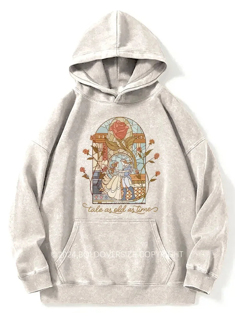 Beauty and the Beast Tale As Old As Time Washed Hoodie