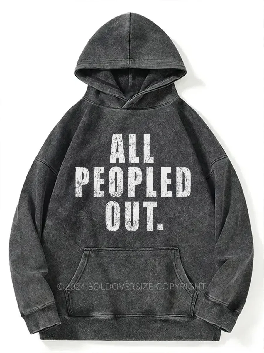 All Peopled Out Vintage Washed Oversized Hoodie
