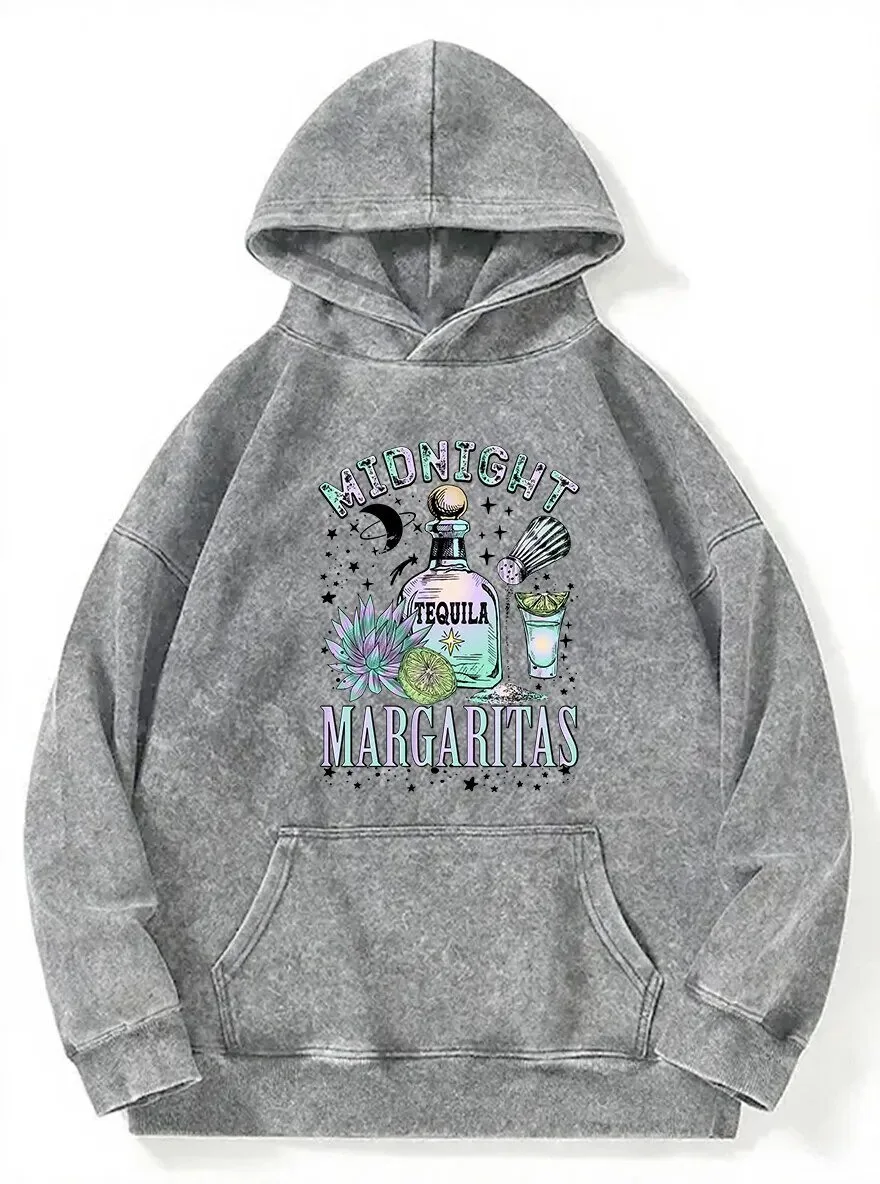 Midnight Tequila Margaritas Vintage Washed Graphic Hoodie