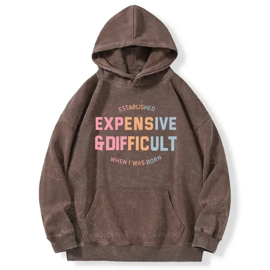 Established Expensive And Difficult When I Was Born Vintage Hoodie