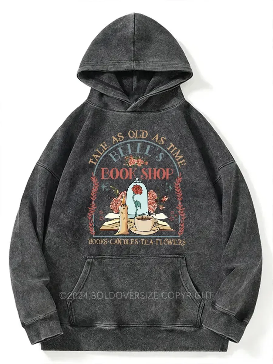 Beauty and the Beast Belle's Book Shop Tale As Old As Time Vintage Washed Hoodie